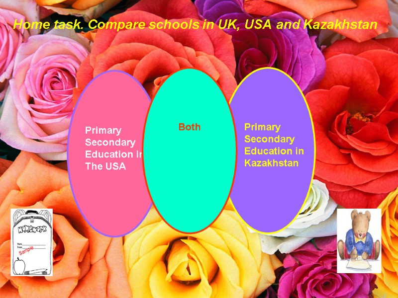 Home task. Compare schools in UK, USA and Kazakhstan